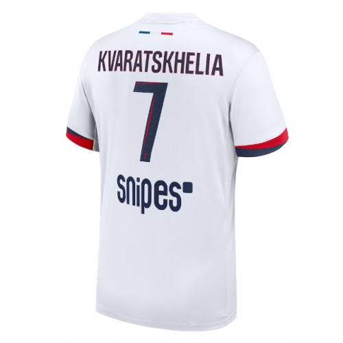 Billige Fotballdrakt Paris Saint-Germain Khvicha Kvaratskhelia #7 Replika Bortedrakt 2025-26 Kortermet Billige Fotballdrakt Paris Saint-Germain Khvicha Kvaratskhelia #7 Replika Bortedrakt 2025-26 Kortermet